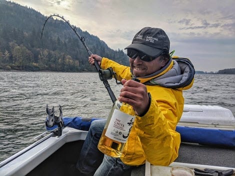 client fishing sturgeon in chilliwack, bc